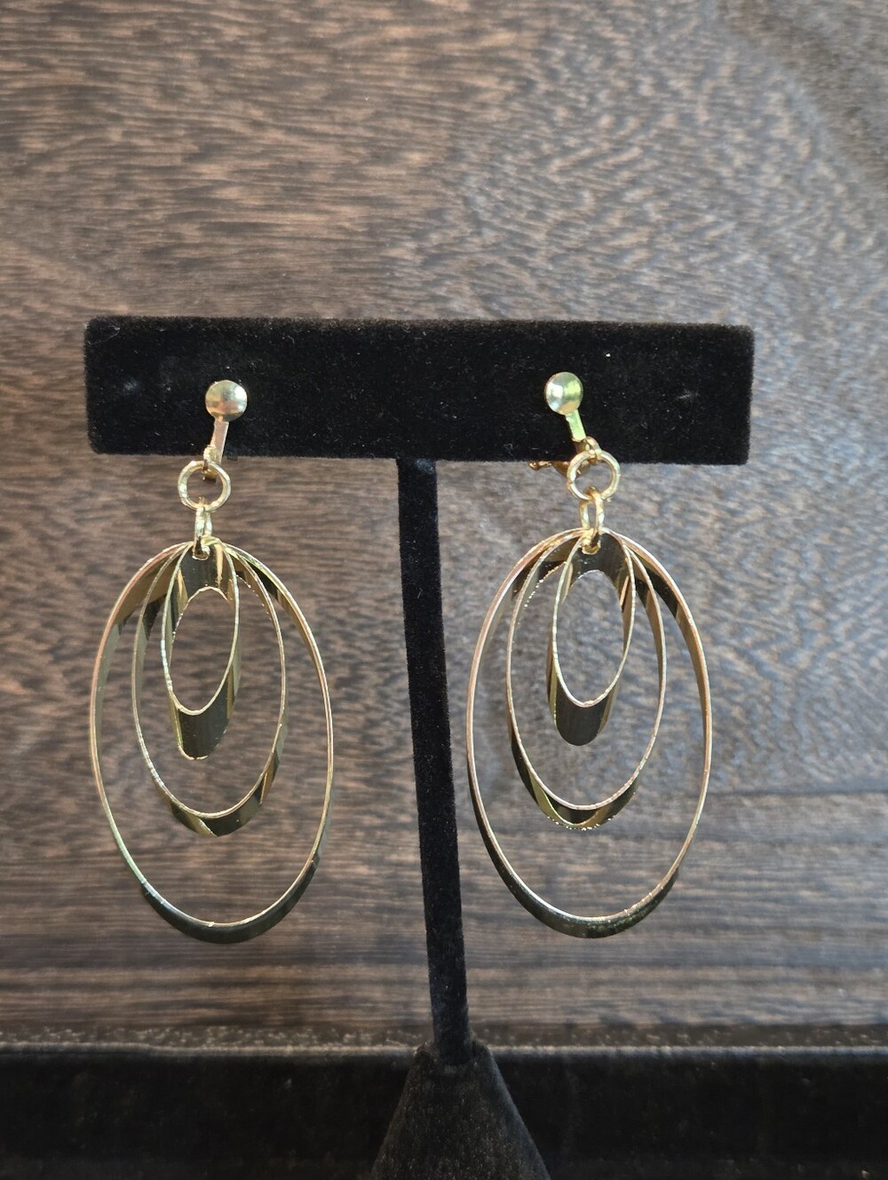 Gold Multi‑Hoop Drop Clip Earrings - Women Jewelry